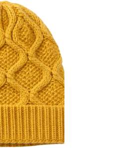 Gorro de Punto Personalizado de Invierno, Color Amarillo Mostaza, Tejido de Cable, Puño Acanalado, Cálido, Suave, Mezcla de Lana Acrílica, Unisex, Venta al por Mayor - Product Image 3