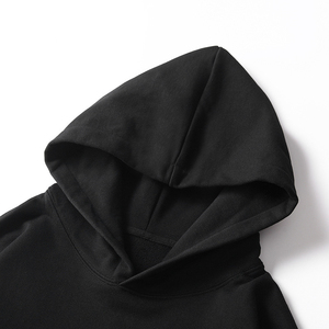 Sudadera con Capucha Corta de Gran Tamaño, de Algodón Puro, con Hombros Caídos, Color Sólido, Logotipo Personalizado, Doble Capa - Product Image 5