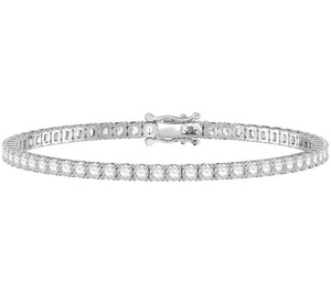 Pulsera de Diamantes Cultivados en Laboratorio con Corte Redondo de 5.00 Ct E-F VS en Platino para Bodas y Eventos - Product Image 1