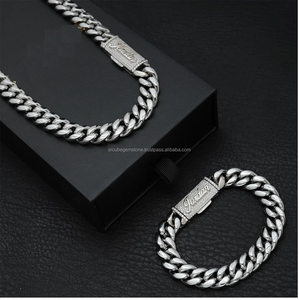 สร้อยคิวบาลิงค์แบบเรียบสไตล์ฮิปฮอปอิตาเลียน เงินแท้ 925 พร้อมกล่อง IGI ล็อคแบบกล่อง ขนาด 8 มม. 10 มม. 12 มม. 14 มม. 18 มม. ผ่านการทดสอบเพชร - Product Image 4