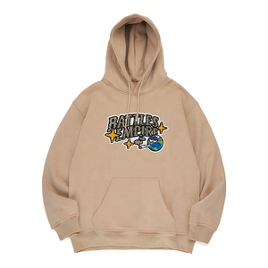 Sweat à capuche personnalisé en coton épais 100% avec broderie chenille 3D, style streetwear décontracté d'hiver avec doublure en satin - Product Image 4