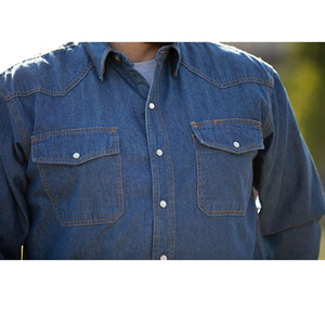 Chemises en jean pour hommes de style nouveau, manches longues, chemises tendance, grande taille, coton, jean bleu, chemises en jean élégantes - Product Image 4