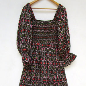 Parfait à la recherche de nouveauté coton ditsy fleur imprimé vêtements pour femmes A-ligne longue robe maxi décontracté indien porter longues robes max - Product Image 1