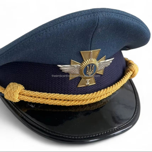 High Quality White Peaked Caps Custom Bullion Badge Uniform <b>Hats</b> Structured Crown Durable Design Wholesale Supplie - Product Image 1