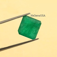 HAYAAT GEMS HG-555-B Émeraude Verte Naturelle 13 Carats 17x17mm Taillée à la Chaleur Certifiée ZM Origin pour Bijoux