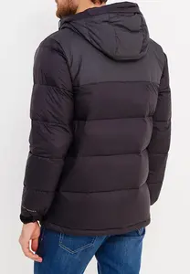 Veste d'hiver matelassée pour homme, design personnalisé, en toile rembourrée, imperméable et coupe-vent, couleur noire, OEM - Product Image 5