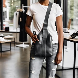 Premium Quality Women's Trendy Korean Style Leather Crossbody <b>Messenger</b> <b>Bag</b> Chains Zipper Button Best Price Shoulder <b>Bags</b> - Product Image 3