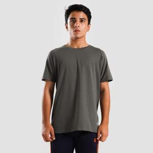 Camiseta Juvenil Heritage de Punto Grueso, Color Gris, Corte Holgado, Teñido Liso con Serigrafía o Impresión DTG - Product Image 1