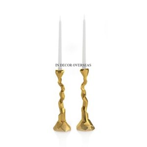 Small Hammered Texture <b>Brass</b> <b>Antique</b> Finished Superior Quality Metal Set Of 3 Candle Holders Lightning Accessories Supplies - Product Image 2