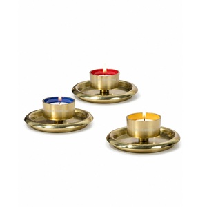 Elegant Design Brass <b>Tea</b> <b>Light</b> <b>Holder</b> with Round Plate Enamel Color Eco-Friendly Handmade for Home & Wedding Decoration - Product Image 1