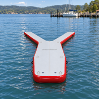 Plateforme flottante gonflable en forme de Y, quai flottant en PVC durable pour bateau, yacht, marina