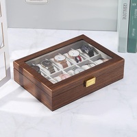 Boîte à montre de luxe personnalisée en bois avec logo, emballage de haute qualité, lot de dix, pour la maison, simple, avec fenêtre