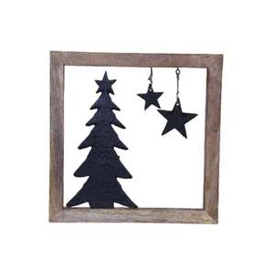 Arbre de Noël en fonte d'aluminium de meilleure qualité et cerf argenté dans un cadre en bois Cadeaux décoratifs de table de Noël - Product Image 6