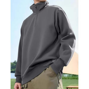 Sweat-shirts à col montant pour homme avec logo personnalisé 2026, col montant, polaire, pull à col montant, style décontracté noir d'hiver, numérique - Product Image 4