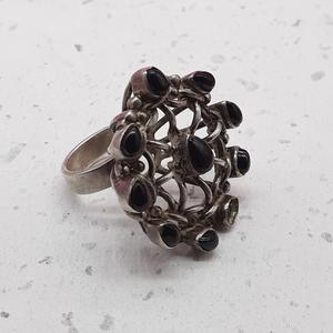 Anillo de Plata de Ley 925 Vintage estilo bohemio hecho a mano con diamante de ónix negro para fiesta de boda joyería al por mayor - Product Image 4
