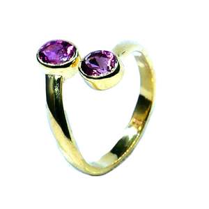 Bague de style classique en argent sterling 925 plaquée or avec tourmaline - Product Image 5