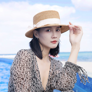 Elegant Wholesale Boater <b>Straw</b> <b>Hat</b> Feminine Bow 2026 Good Sun Protection for All Seasons Made Grass for Daily Party Use Outdoor - Product Image 4