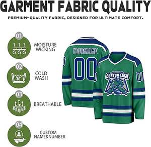 Camiseta de hockey sobre hielo personalizada para hombre, uniforme sublimado de manga larga de secado rápido, ropa deportiva OEM 2025, proveedor de fábrica - Product Image 3