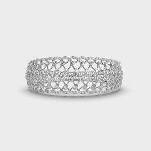 IGI Certified Pear & Round Diamond Lattice Designer <b>Bracelet</b> in <b>Solid</b> 925 Sterling <b>Silver</b> - Product Image 1