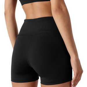 Shorts de yoga solides à séchage rapide pour femmes avec taille haute extensible en tissu 100% nylon conçu pour la salle de sport, l'entraînement, le yoga - Product Image 3