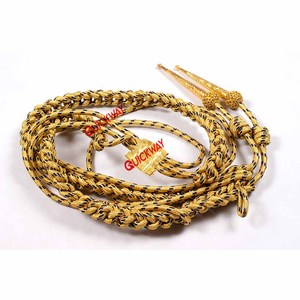 Aiguillettes de alambre de lingote francés con 2 puntas de metal Cordón de hombro uniforme metálico de alta calidad con etiquetas doradas - Product Image 5