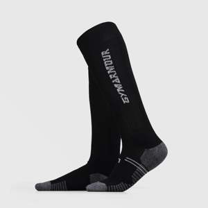 Black Sporty Bamboo Weight Lifting <b>Socks</b> Comfortable Breathable Cushioned Print Antibacterial Sweat-Wicking for Autumn Cycling - Product Image 1
