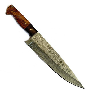 Cuchillo de Chef profesional duradero de alta calidad, hoja de acero de Damasco, mango de madera, Apto para lavavajillas, opciones personalizables, exportador - Product Image 2