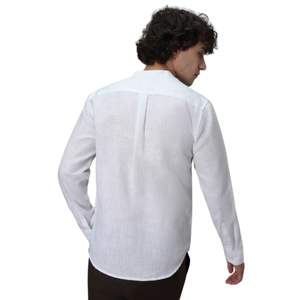 Misty <b>White</b> Blended <b>Linen</b> <b>Shirt</b> Stylish Green Nude Beige Soft Durable and Perfect for Every Occasion - Product Image 3