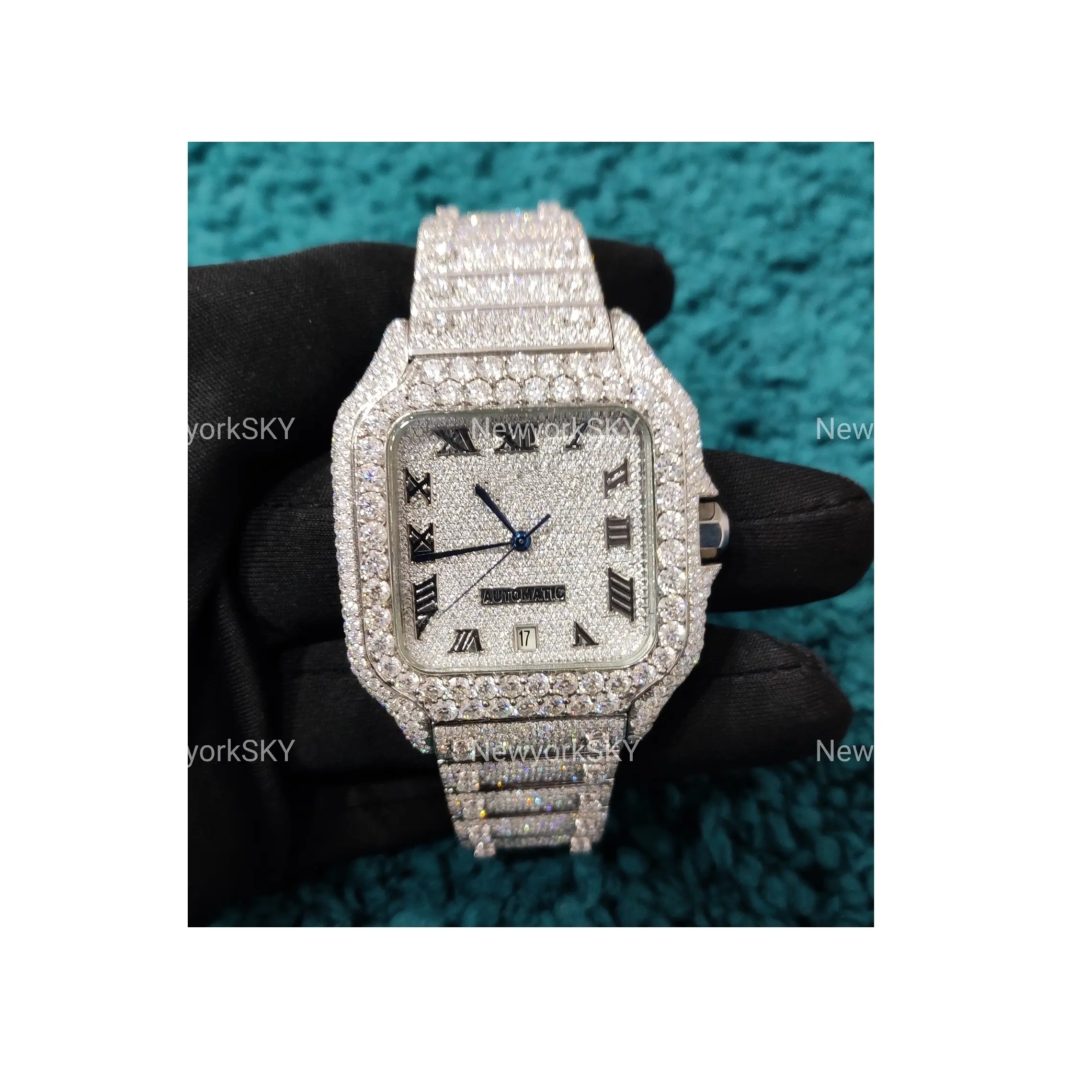 Relojes VVS Clarity Moissanite Iced Out hechos a mano para hombre con estilo lujoso y aspecto atractivo de gran fabricante indio a precios bajos