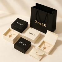 Boîtes à bijoux en papier rigide de qualité supérieure, personnalisées avec logo, vente chaude, recyclables, boîtes cadeaux pour boucles d'oreilles avec pochette en velours
