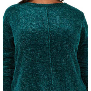 Maglione in ciniglia verde da donna Style Co, taglia petite, traspirante, stile casual, con logo frontale, applicazioni a lettere, moda autunno/inverno - Product Image 2