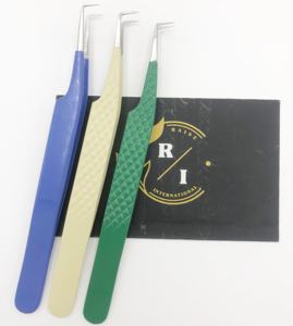 แหนบปลายขนตาสีเงินเคลือบเงาสเตนเลสเป็นมิตรกับสิ่งแวดล้อมพร้อมแหนบติดขนตาเพิ่มวอลลุ่มแบบพัดลมฉลากตามต้องการ - Product Image 2