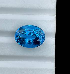บลูโทแพซสวิสแท้ 100% รูปทรงวงรีเหลี่ยมเพชรพลอย สีฟ้าสวิส สะอาดตา ขนาดใหญ่ พลอยหลวม - Product Image 2
