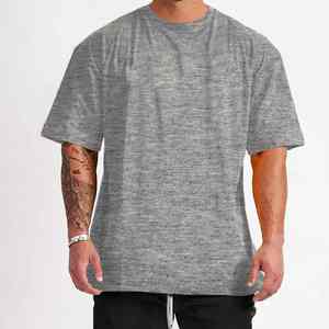 Crew Fitness T-shirts à col rond pour hommes Surdimensionné 100% coton Polyester Séchage rapide et respirant Longue longueur avec imprimés de logo solides - Product Image 4
