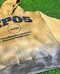 Custom Men's 400gsm Heavyweight Acid Wash Hoodie Polyester/Cotton Fleece Pullover Oversized Fit Letter Pocket Design Winter - Product Image 5