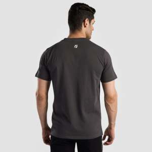 เสื้อยืดพิมพ์ลาย Power Move สีเทาเข้ม ผ้าโพลีเอสเตอร์ 100% น้ำหนัก 200 กรัม เสื้อยืดออกกำลังกายน้ำหนักเบา พิมพ์ลายด้วยเทคนิคซิลค์สกรีน - Product Image 2