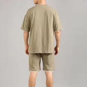 Tissu tricoté de haute qualité, imprimé par transfert thermique, logo personnalisé, shorts et chemise pour hommes, nouvelle mode, ensembles de 2 pièces - Product Image 2