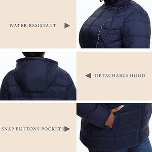 <b>Women</b> Packable Puffer <b>Jacket</b> <b>Lightweight</b> Water-Resistant Winter Coat with Hood Windproof & Warm <b>Quilted</b> Outerwear for Outdoor - Product Image 4