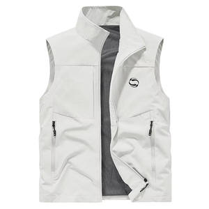 Chaqueta de invierno Softshell sin mangas reversible informal, chaleco transpirable de lana de talla grande, cierre de cremallera, tela tejida impermeable - Product Image 1