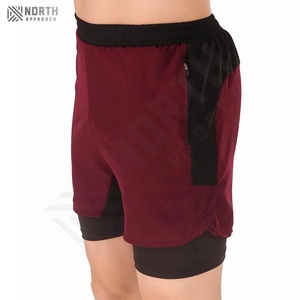 กางเกงขาสั้นออกกำลังกายสำหรับผู้ชายกางเกงขาสั้นฤดูร้อนแห้งเร็วสองชั้นมีกระเป๋าสำหรับเล่นกีฬาของผู้ชาย - Product Image 4