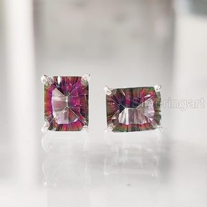 Pendientes de Plata de Ley 925 con Topacio Místico Natural, Piedra de Nacimiento de Noviembre, Joyería Hecha a Mano para Mujer - Product Image 6