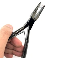 Pince à micro-anneaux en acier inoxydable de conception plasma noir écologique en gros Outils d'extension de cheveux réutilisables avec logo personnalisé