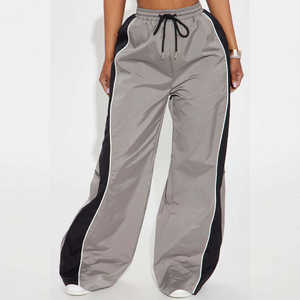 Pantalon de survêtement pour femme à taille mi-haute, élastique, coupe ample, en coton thermique, jambe large, écologique, respirant, streetwear, décontracté, hiver, ample - Product Image 4