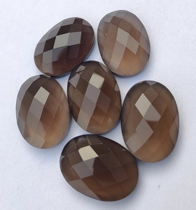 Cuarzo ahumado natural Oval Briolette corte Facetado Piedra preciosa suelta calibrada Fabricante Precio al por mayor Joyería Precio de fábrica - Product Image 4