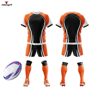 2025 Kit de uniformes de Rugby con diseño de sublimación 100% Material de poliéster hecho Kit de uniforme de Rugby de sublimación transpirable a la venta - Product Image 3
