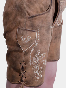 Pantalones cortos de moda para mujer, ropa de calle, cuero personalizado, bordado, Lederhosen, cintura media, decoración estampada en caliente - Product Image 2