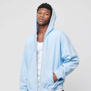 Sudadera con capucha pesada con cierre para hombre y mujer, ropa de calle informal y cálida con capucha ajustable y forro suave - Product Image 3