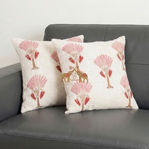 Nueva Colección de Fundas de Cojín de Algodón con Estampado Floral a Mano, Fundas Decorativas para Cojines de Sofá para Sala de Estar - Product Image 5