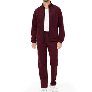 Survêtement à fermeture éclair avec logo personnalisé pour hommes et survêtement décontracté à fermeture éclair de couleur unie, respirant et à coupe décontractée, en vente en ligne - Product Image 3