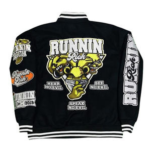 Blouson universitaire personnalisé pour femme, chaud et hivernal, avec broderies et manches en laine, style baseball bomber streetwear, vente en gros - Product Image 5